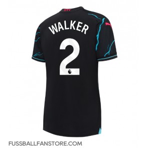 Manchester City Kyle Walker #2 Replik 3rd trikot Damen 2023-24 Kurzarm